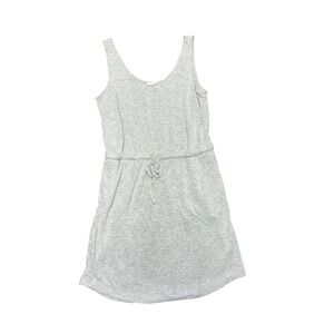 Soma WKND Womens Large Heather Gray Modal Knit Drawstring Waist Lounge Dress